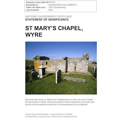 Front cover of St Mary's Church, Wyre Statement of Significance