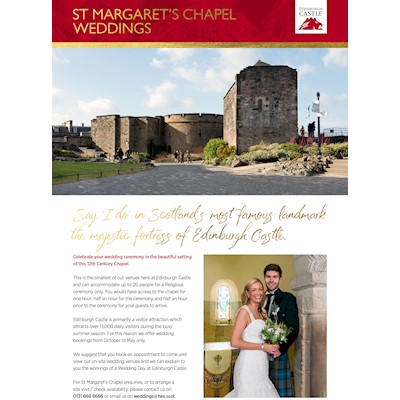 St Margaret's Chapel wedding information leaflet