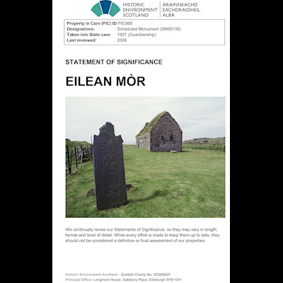 Front cover of Eilean Mòr Statement of Significance